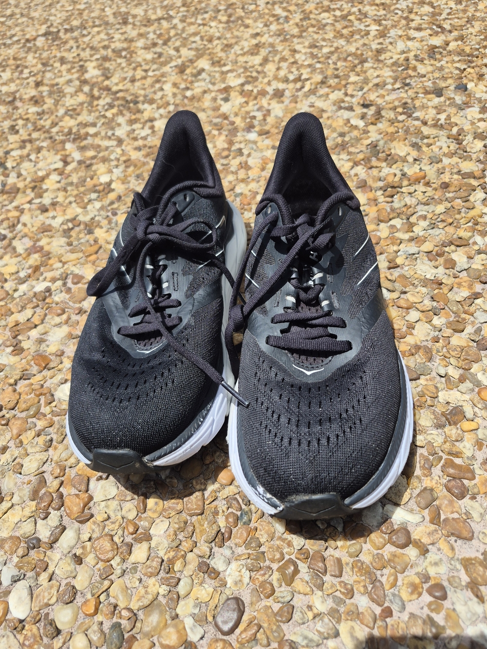 Hoka Men's Black Athletic Running Shoes with White Midsole